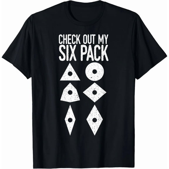 Funny Check Out My Six Pack Abs Geometric Shapes Gym Workout Humor Unisex T-Shirt, S-5XL