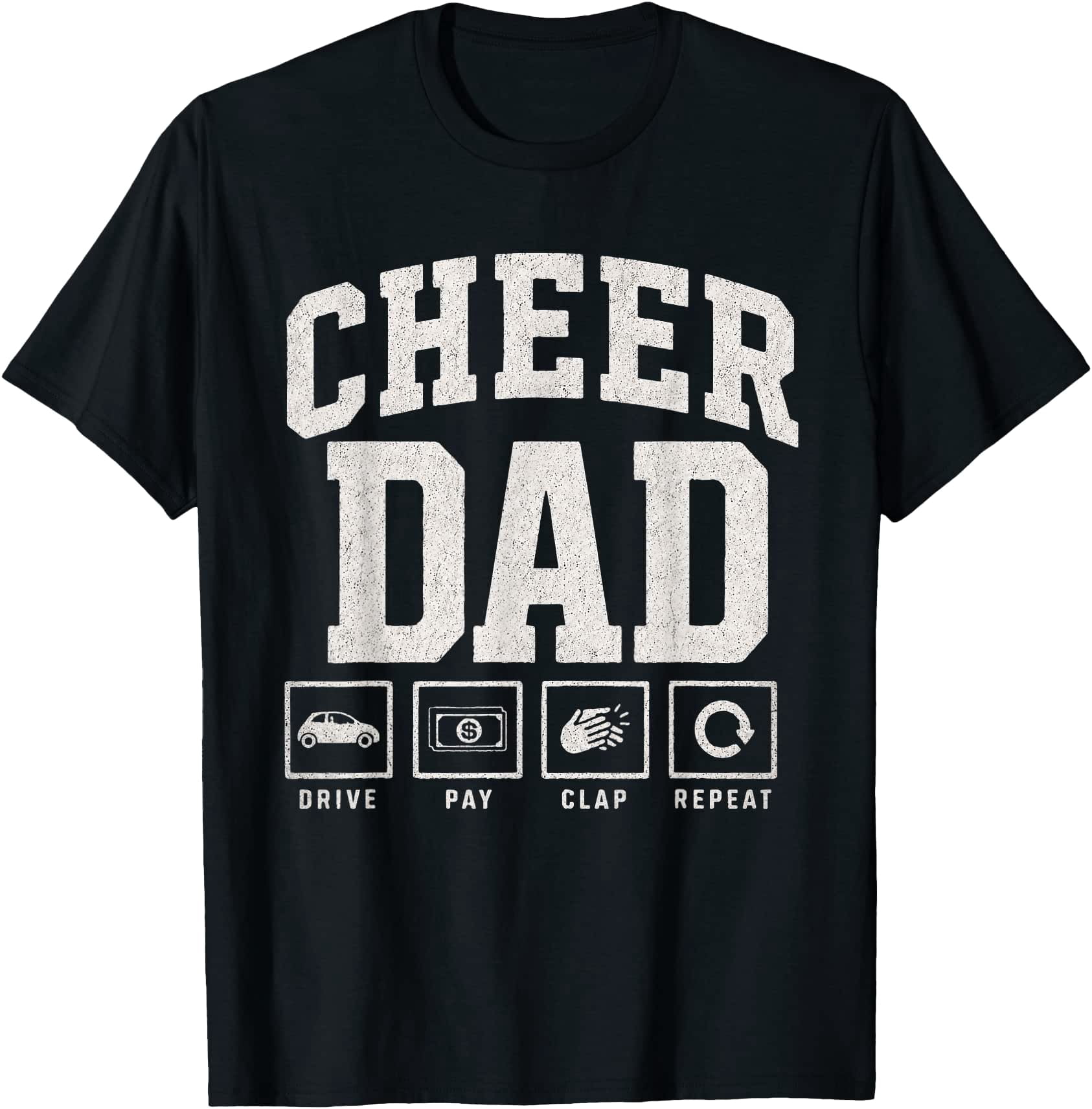 Funny Cheer Dad Proud Cheerleader Father Fathers Day Men T-Shirt ...