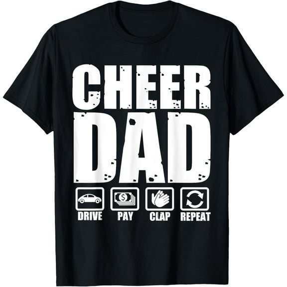 Funny Cheer Dad Proud Cheerleader Father Humor Fathers Day T-Shirt