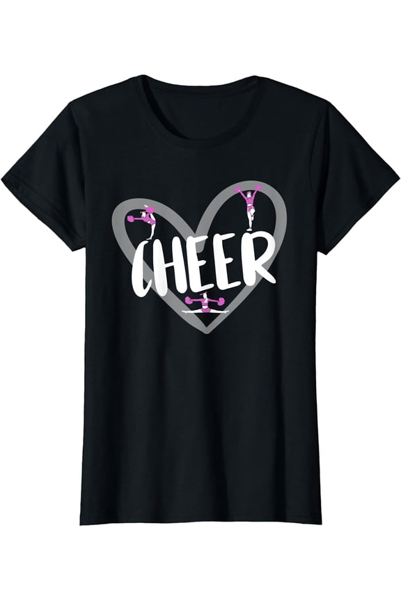 Funny Cheer Heart Cheerleading Cheerleader T-Shirt