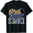 thumbnail image 1 of Funny Cheer Mom Navy Leopard Cheer Poms & Megaphone T-Shirt, 1 of 4