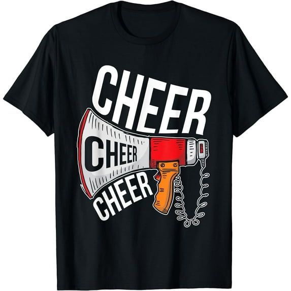 Funny Cheerleader Cheer Cheer Cheer Cheerleading Design T-Shirt Black X-Large