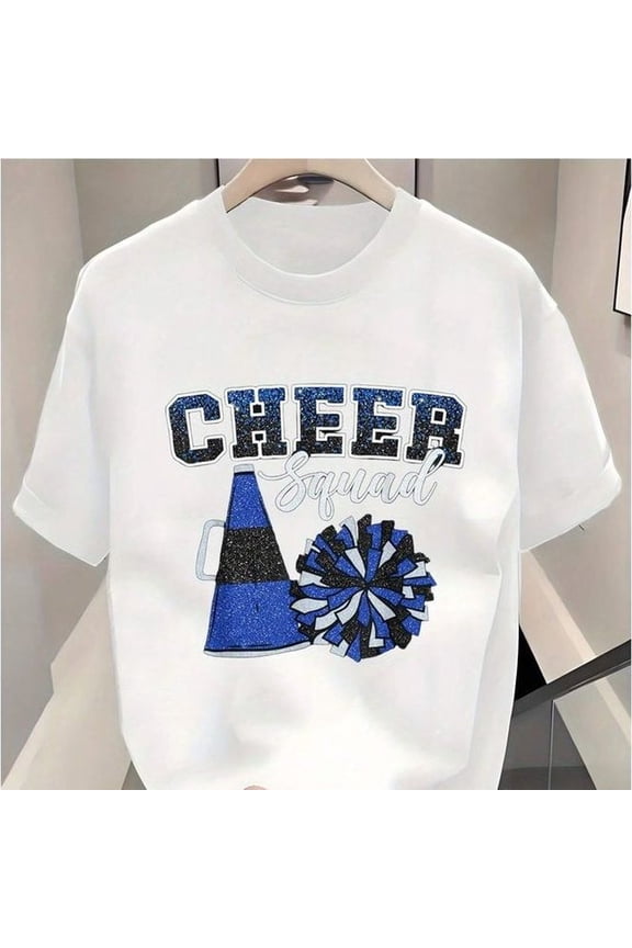 Funny Cheerleader Cheer Cheerleading Blue Women -100% Cotton 220gT- Shirt Gift For Father's Day, Birthdays, Holidays