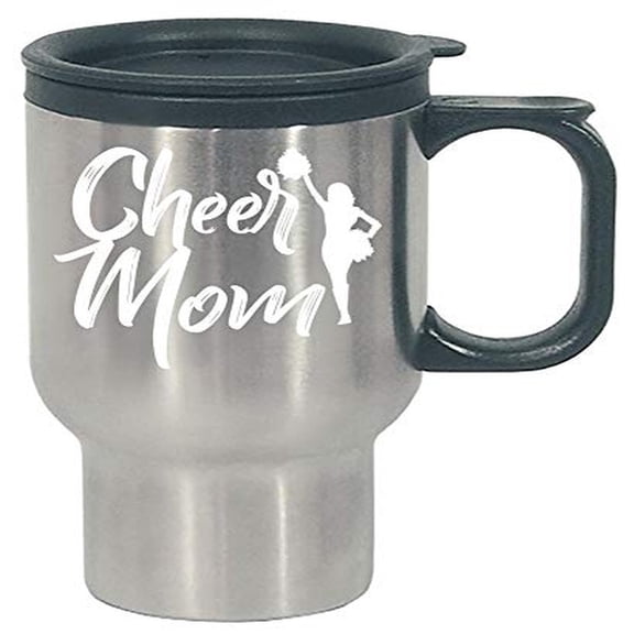 Funny Cheer Mom Stainless Steel Travel Mug - Team Spirit Supporter Champion Gift