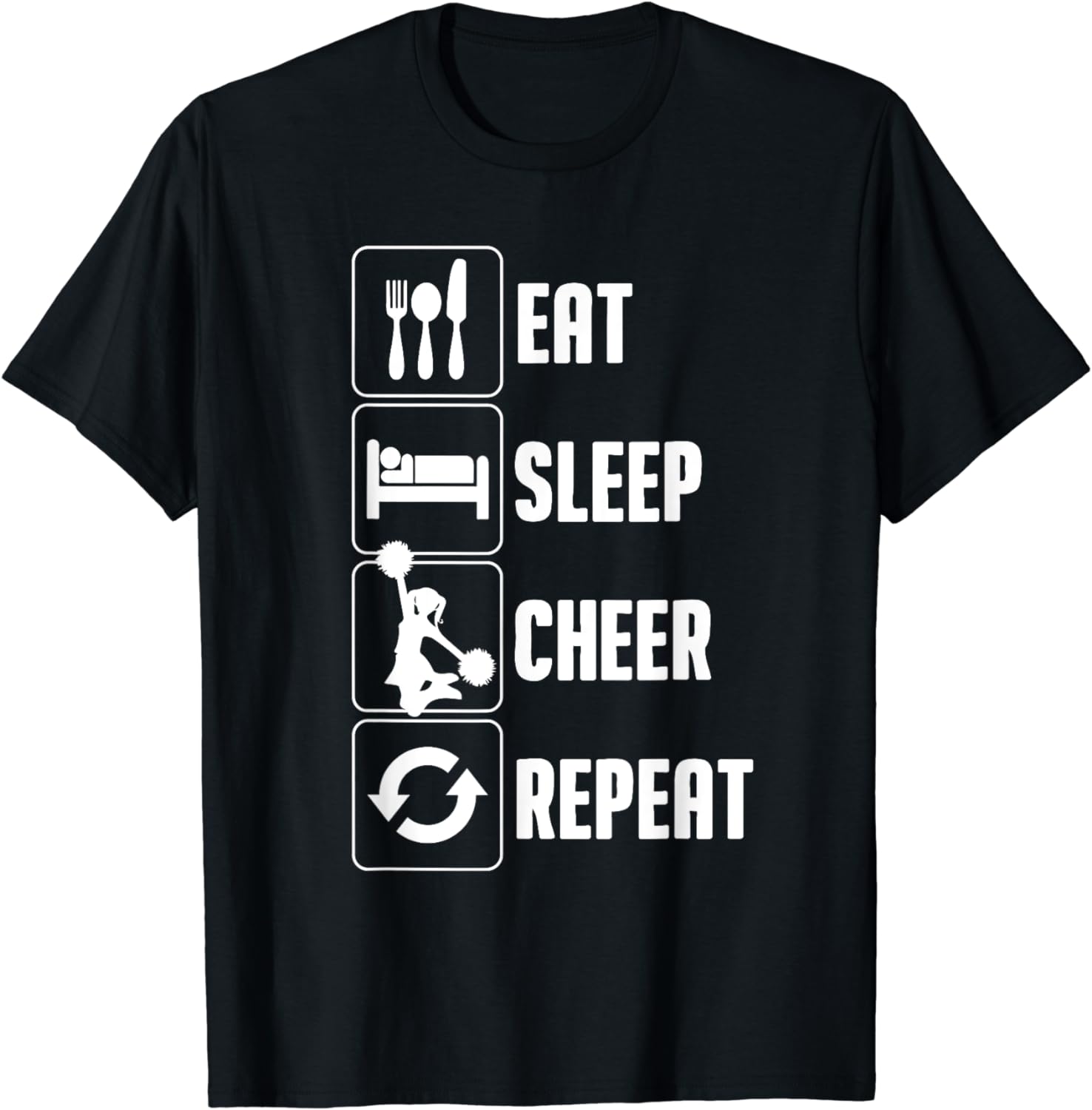Funny Cheerleading Art For Teen Girl Women Cheerleader Cheer T-Shirt ...