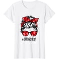 thumbnail image 1 of Funny Cheerleading Mom Messy Bun Cheer Mom T-Shirt, 1 of 3