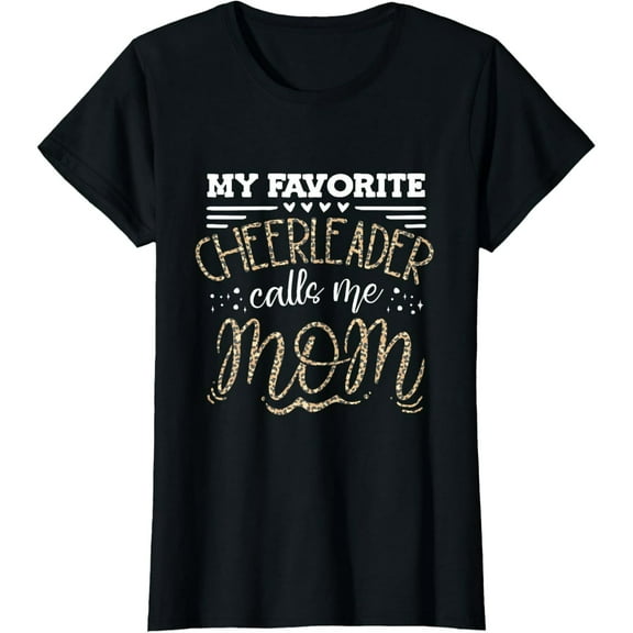 Funny Cheerleading Mother Leopard Cheetah Print Cheer Mom T-Shirt