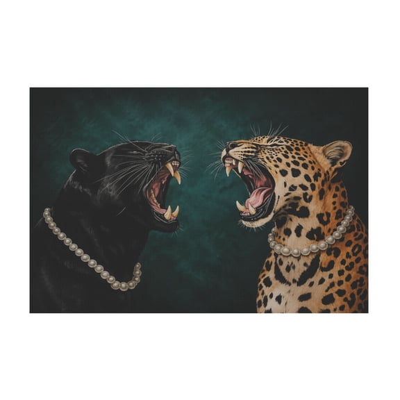 Funny Cheetah Emerald Green Vintage Animal Canvas Wall Art For Apartment Or Dormitory 12*18in