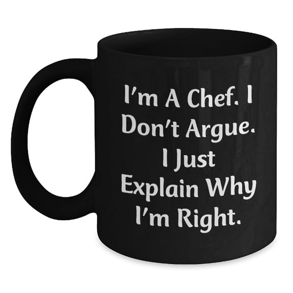 Funny Chef Gifts Christmas Unique Black Coffee Mugs for Him, Gifts from Men to Chef Friends