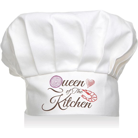 Funny Chef Hat Queen of The Kitchen Chef Hat Heart Onion Lobster Pattern Adjustable Elastic Kitchen Catering Cooking Cap for Mom's Birthday Mother's Day Baker Men Women White Christmas DIY