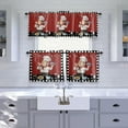 thumbnail image 1 of Funny Chef with Kitchenware on Red Rod Pocket Window Curtain, 3pcs Tier Valance Set Black White Check Border Kitchen Privacy Printed Short Curtain Valances for Bedroom Bathroom Living Room, 1 of 6
