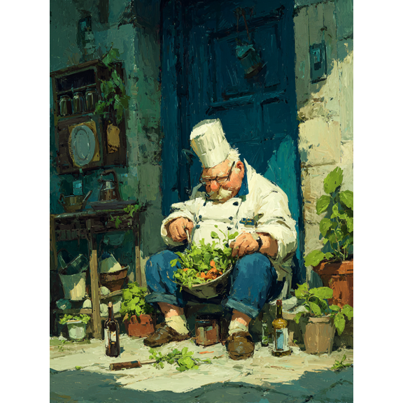 Funny Chef Quote Kitchen Canvas Print, Retro Cooking Art Hallway Dining Room Home Wall Decor Poster