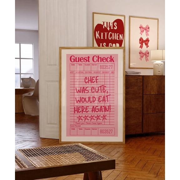 Funny Chef Quote Poster Minimal Kitchen Wall Art Typography, Unframed Canvas 12x16in