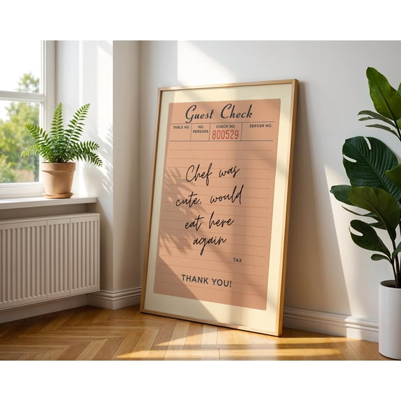 Funny Chef Quote Print: Retro Restaurant Guest Check Kitchen Art Poster, Poster Only