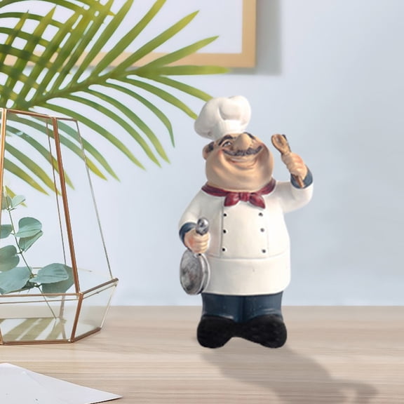 Funny Chef Resin Figurines - Whimsical 8-Inch Kitchen Dining Room Decor Sculptures