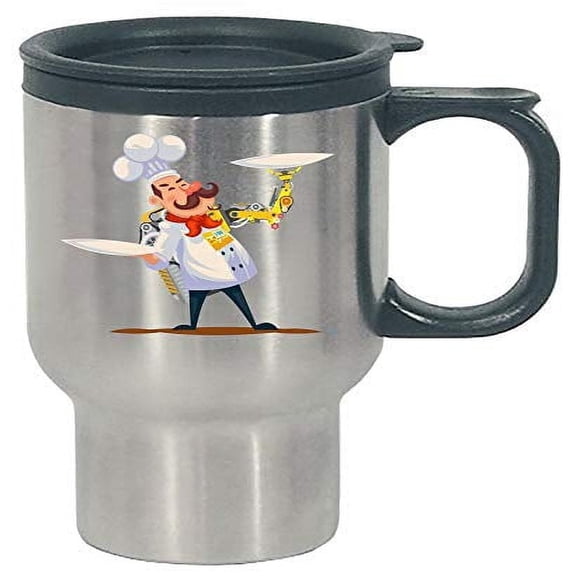 Funny Chef Stainless Steel Travel Mug - Gourmet Food Kitchen Gift for Cooking Lovers