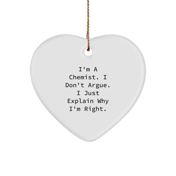 Funny Chemist Gifts from Friends for Men on Christmas Unique Heart Ornament