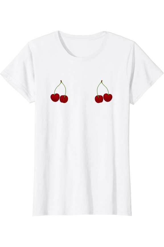 Funny Cherry Bra Boobs Titties Tits Breast Boobies T-Shirt