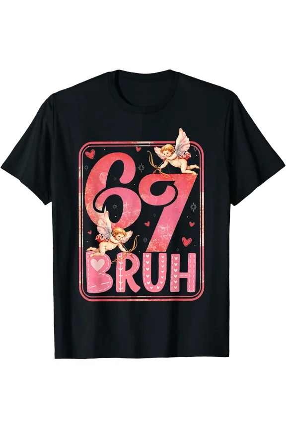 Funny Cherub and Heart Design T-Shirt for Meme Lovers - Perfect for Valentine's Day