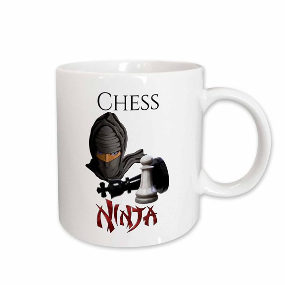 3drose, Funny Chess Design, Are You a Chess Ninja? Pawn Piece and Queen., 15oz Mug