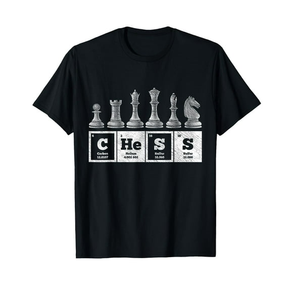 Funny Chess Player Geek Periodic System Chemistry Elements T-Shirt