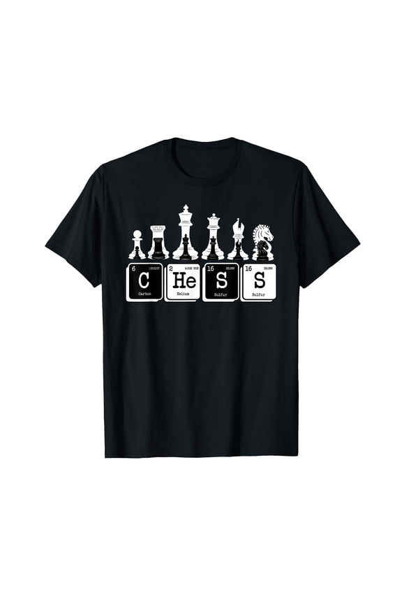 Funny Chess Set Pieces Periodic Table Board Game Player Gift T-Shirt