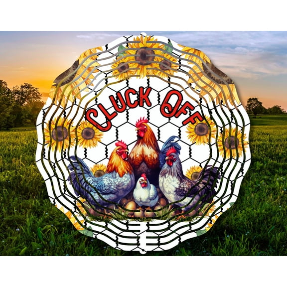 Funny Chicken 3D Wind Spinner Sarcastic Rooster Kinetic Garden Yard Art