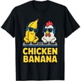 thumbnail image 1 of Funny Chicken Banana, Meme Humor, Animal Graphic, Short Sleeve T-Shirt, 1 of 5