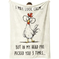 Funny Chicken Blanket, Best Friend Birthday Gifts for Women Men, Cool Unusual Gifts for Sister Coworker Mom, White Elephant Gift, Super Soft Flannel Throw Blanket