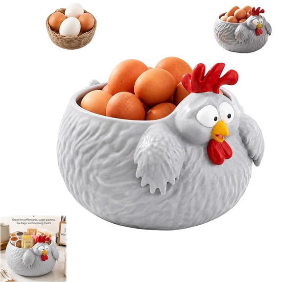 Funny Chicken Bowl, 3D Printable Chicken Planter, Cute Rooster Succulent Pot Lightweight for Rustic Home, Dining Table Centerpiece
