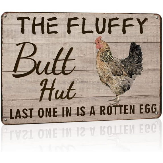 Funny Chicken Coop Rules Sign, Retro Vintage Rustic Notice Plaque Chicken Signs, Chicken Coop Decor Sign for Funny Outdoor Farmhouse, 12X8 Inches