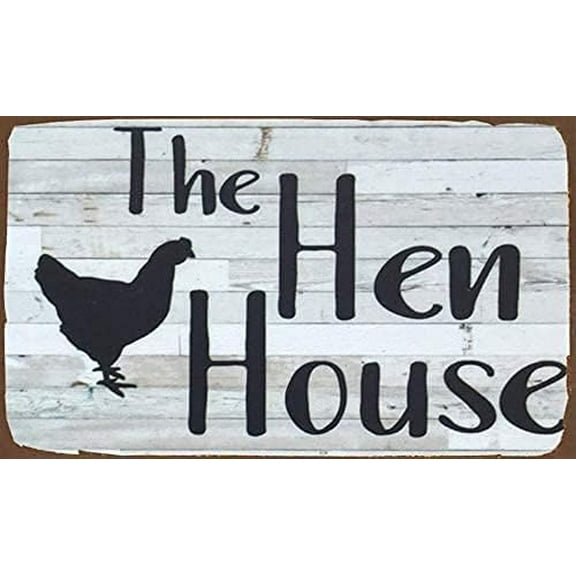 Funny Chicken Coop Sign Fluffy Hut The Hen House Coop Sign Wall Plaque Chicken Accessories for Coops 12 X 8 Inch