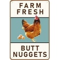 thumbnail image 1 of Funny Chicken Coop Signs, Farm Fresh Butt Nuggets Metal Sign for Farmhouse, Kitchen, and Garden Decor, Vintage Chicken Coop Decor(8" x 12"), 1 of 5