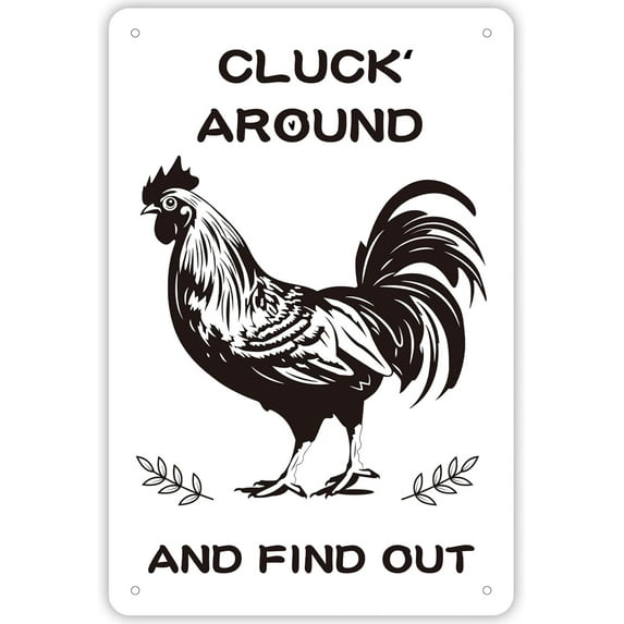 Funny Chicken Coop Signs, Farm Fresh Butt Nuggets Metal Sign for Farmhouse, Kitchen, and Garden Decor, Vintage Chicken Coop Decor(8" x 12")