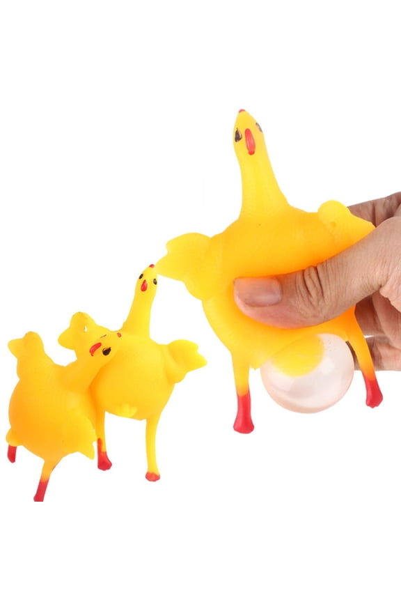 Funny Chicken & Egg Keychain - Stress Relief Toy | Novelty Hen Ornament | Bright Yellow Miniature Desk Decor | 15ml Pocket-Sized Fidget Toy