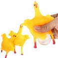 thumbnail image 1 of Funny Chicken & Egg Keychain - Squishy Stress Relief Toy | Novelty Hen Ornament | Bright Yellow Miniature Desk Decor | 15ml Pocket-Sized Fidget Toy, 1 of 8