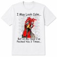 thumbnail image 1 of Funny Chicken Graphic T-Shirt – I May Look Calm Humor Tee, Unisex Cotton Shirt, 1 of 9
