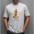 thumbnail image 1 of Funny Chicken Graphic Tee T-Shirt for Women , Pattern printing，Causal Short Sleeve Top，Crew neck，Loose，cotton，gray，S-3XL, 1 of 4