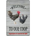 thumbnail image 1 of Funny Chicken Hen House Sign Welcome to Our Coop Signs Wall Decor Retro Vintage Tin Bar Sign Metal Animals Yard Decor Gift 8x12 Inch, 1 of 6
