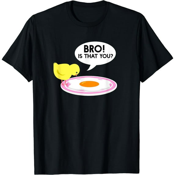 Funny Chicken Is That You Bro Design T-Shirt Black Medium