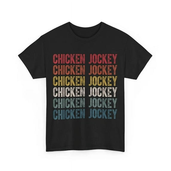 Funny Chicken Jockey Stacked Repeat Font Fun Gag T-Shirt Unisex S-5XL Hot Trending Shirt, Vintage Birthday Gift