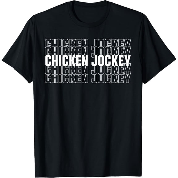 Funny Chicken Jockey Stacked Repeat Font Fun Gag T-Shirt Unisex S-5XL Hot Trending Shirt, Vintage Birthday Gift