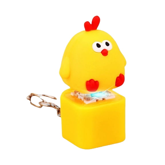 Funny Chicken Keychain Squeeze Toy with Quacking Sound for Stress Relief and Party Favors Yellow