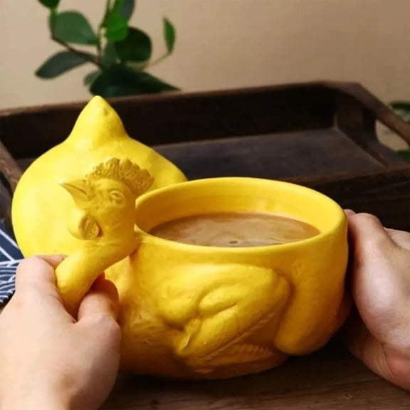 Funny Chicken Leg Mug, 16oz Novelty Ceramic Coffee Mug with Realistic Roast Chicken Design, Unique Gift for Kitchen, Home, Office, Great for Soup, Tea, Hot Chocolate