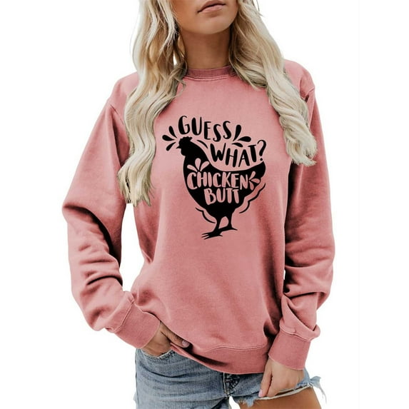 Funny Chicken Lovers Farm Life Pullover Sweatshirt For Women Vintage Long Sleeve Crew Neck Novelty Hoodie Shirt