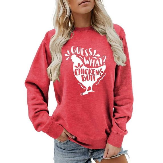 Funny Chicken Lovers Farm Life Pullover Sweatshirt For Women Vintage Long Sleeve Crew Neck Novelty Hoodie Shirt