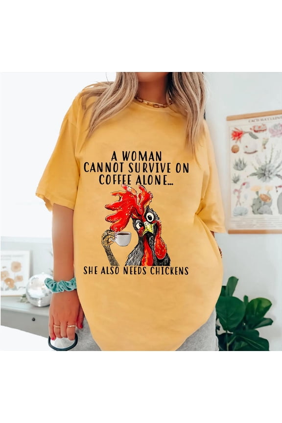 Funny Chicken Mom Shirt, Coffee Lover Gift, Farm Humor Tee
