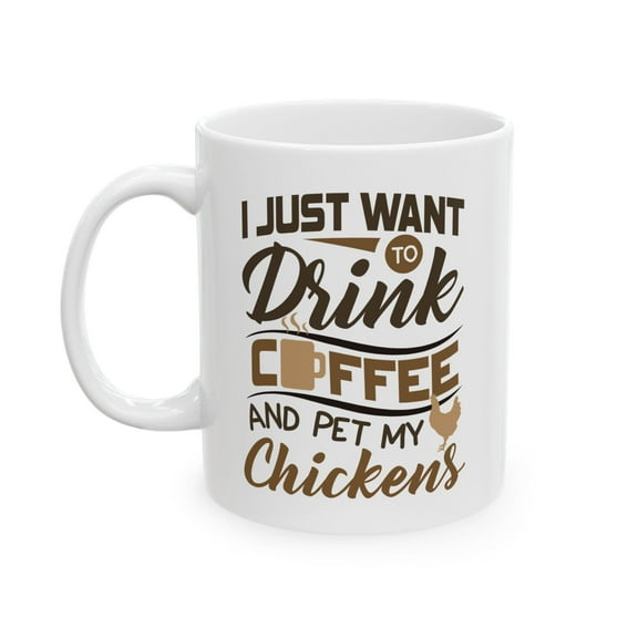 Funny Chicken 11 oz Coffee Mug - Alpha Merch White Ceramic Gift