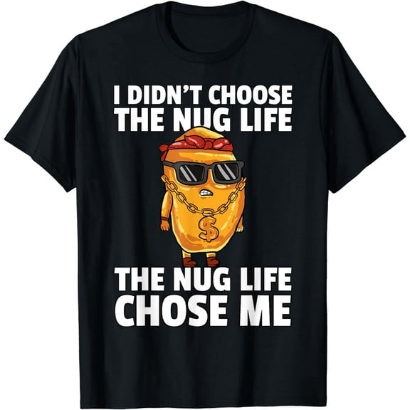 Funny Chicken Nugget Parody Graphic Unisex Short Sleeve Casual T-Shirt