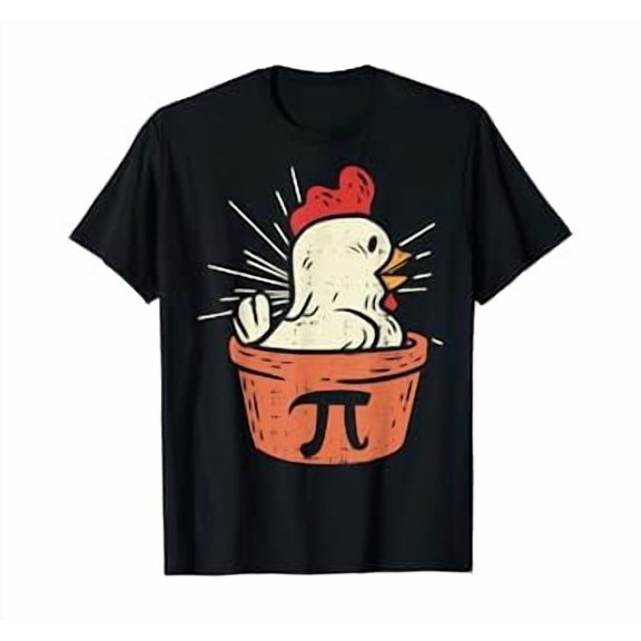 Funny Chicken Pot Pi Shirt Day Pie Math Lover Geek Gift 3.14 T-Shirt